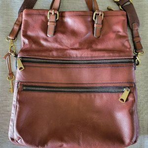Fossil Large Leather Fold Over Purse Excellent